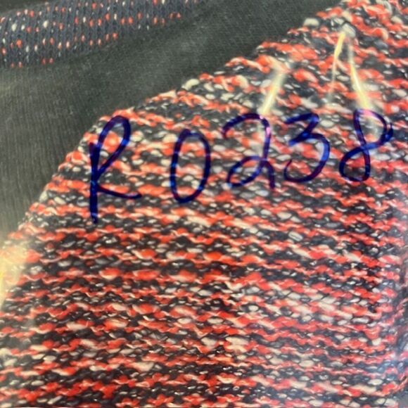 Comptoir Des Cotonniers Red and Navy Tweed Short Sleeve Crewneck Top Size Small - Picture 10 of 10